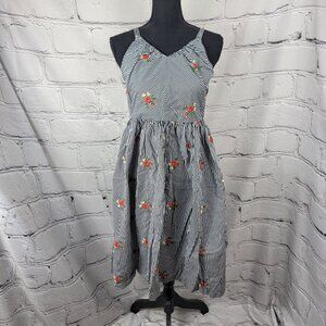 Pastourelle by Pippa and Julie Big Girls Embroidered Flower Stripe Summer Dress‎